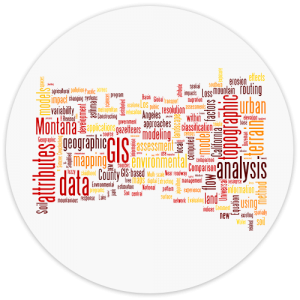 a variety of words all relating to GIS